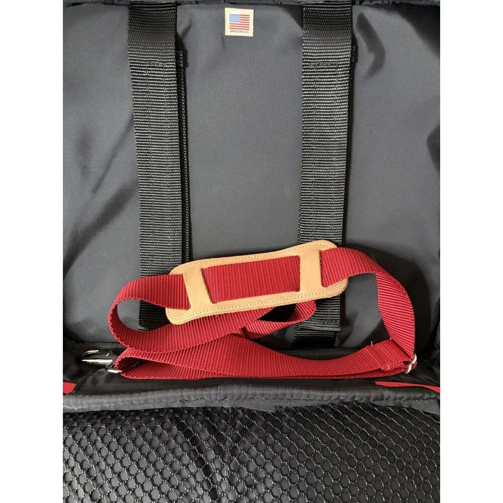RARE Jon Hart Red Coachman Laptop Work Bag W/Strap and Key Fob Included CLEAN!